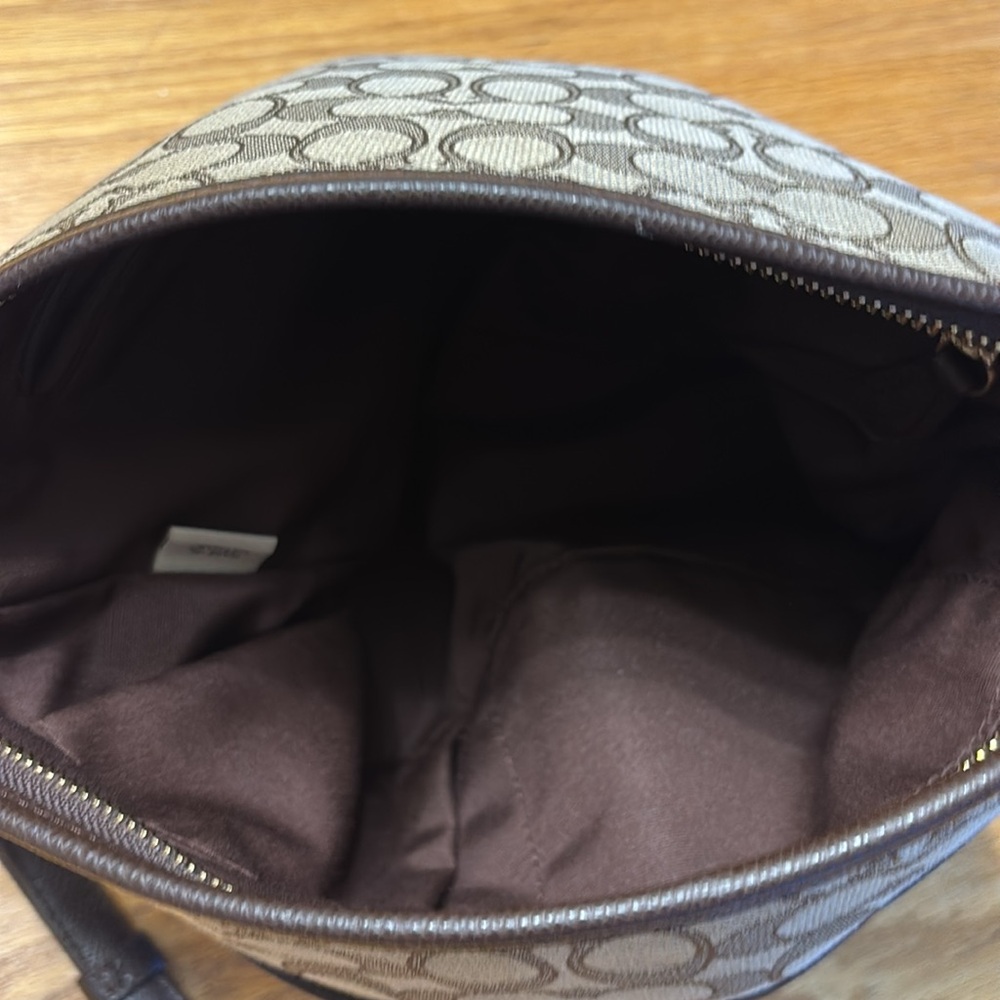 Coach Brown and Beige Signature Crossbody Bag - Picture 7 of 12
